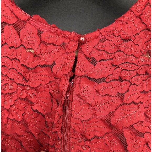 Chasing Fireflies Red Leaf Applique Sleeveless Party Dress Girls 6 Flower Girl - Picture 4 of 9